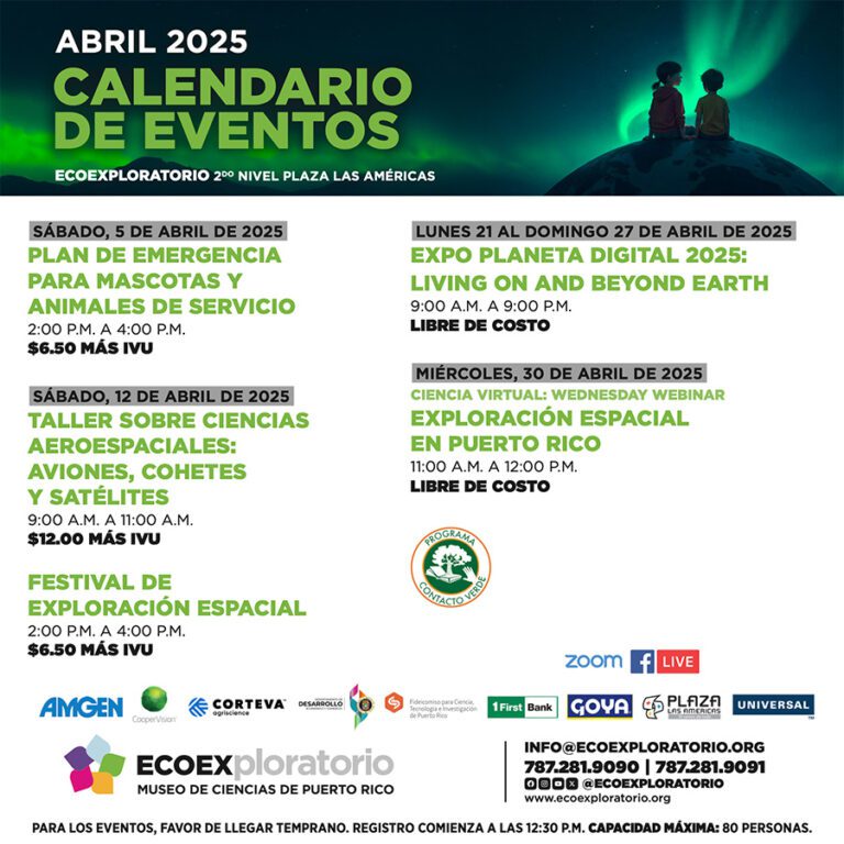 Calendario de eventos - abril 2025 - EcoExploratorio: Museo de Ciencias ...